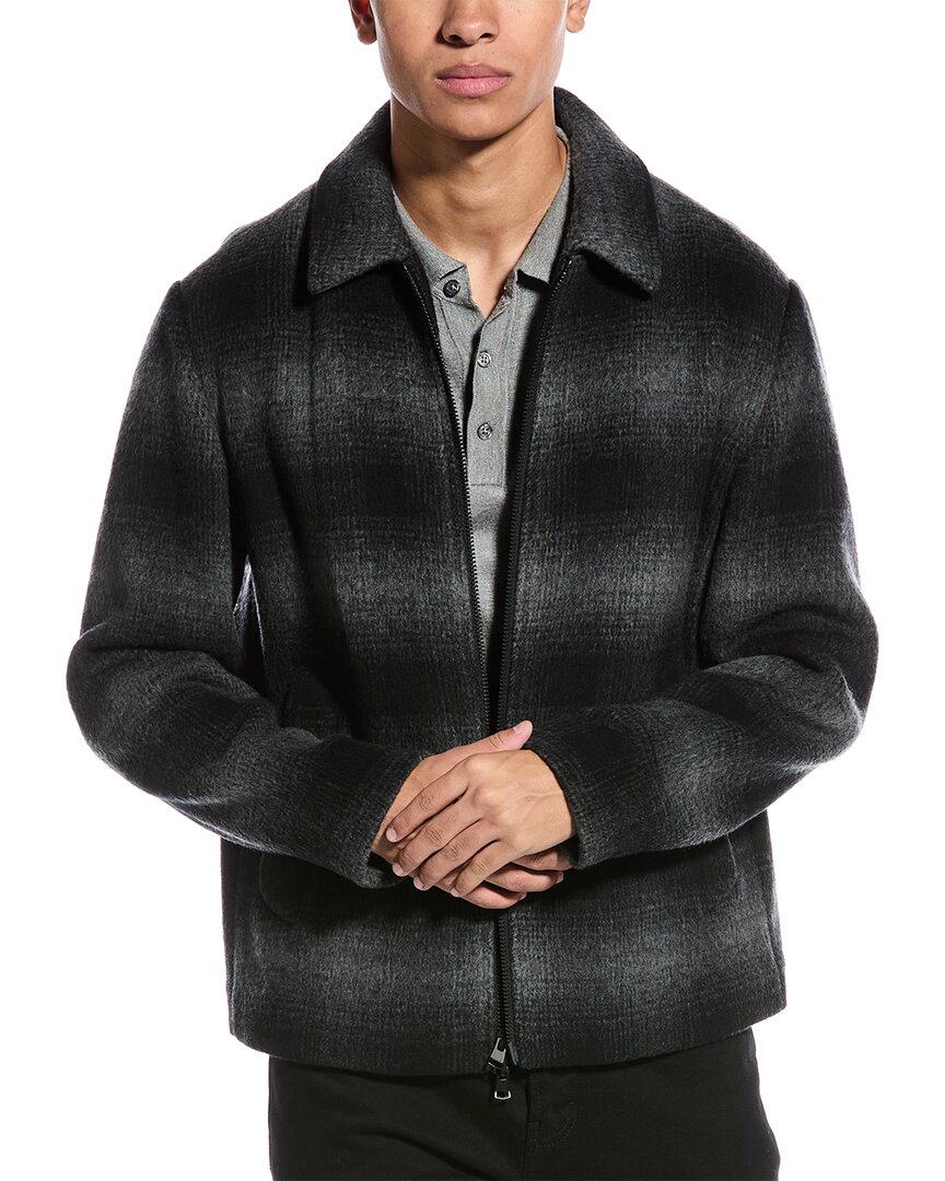 Vince Wool-blend Shirt Jacket In Black