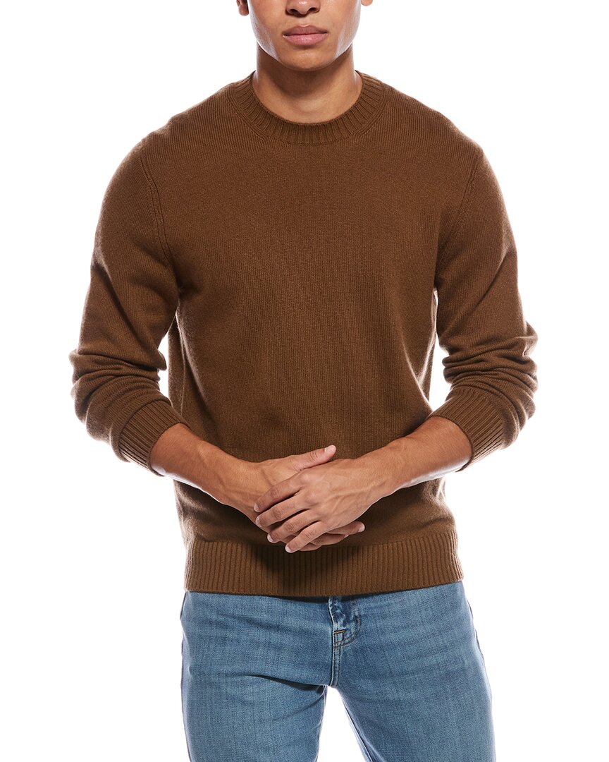 Vince Classic Wool & Cashmere-blend Crewneck Sweater In Brown
