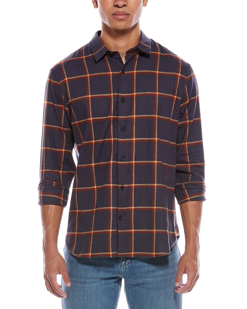 Vince Brushed Flannel Shirt In Purple