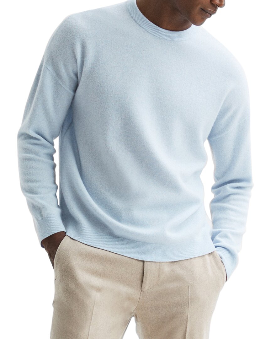 Reiss Putney Crew Merino Wool Top In Blue