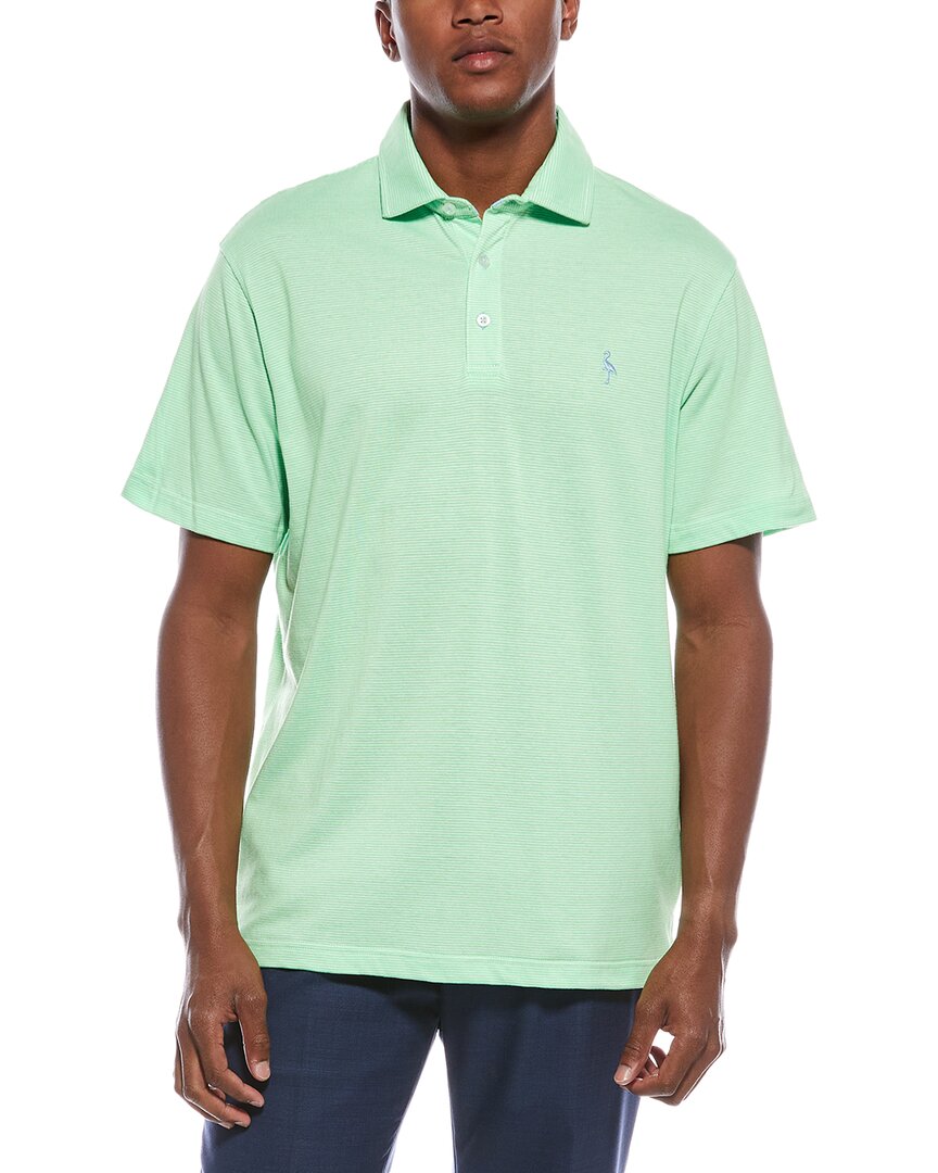 Tailorbyrd Super Soft Yarn-dye Stripes Slub Polo Shirt In Blue