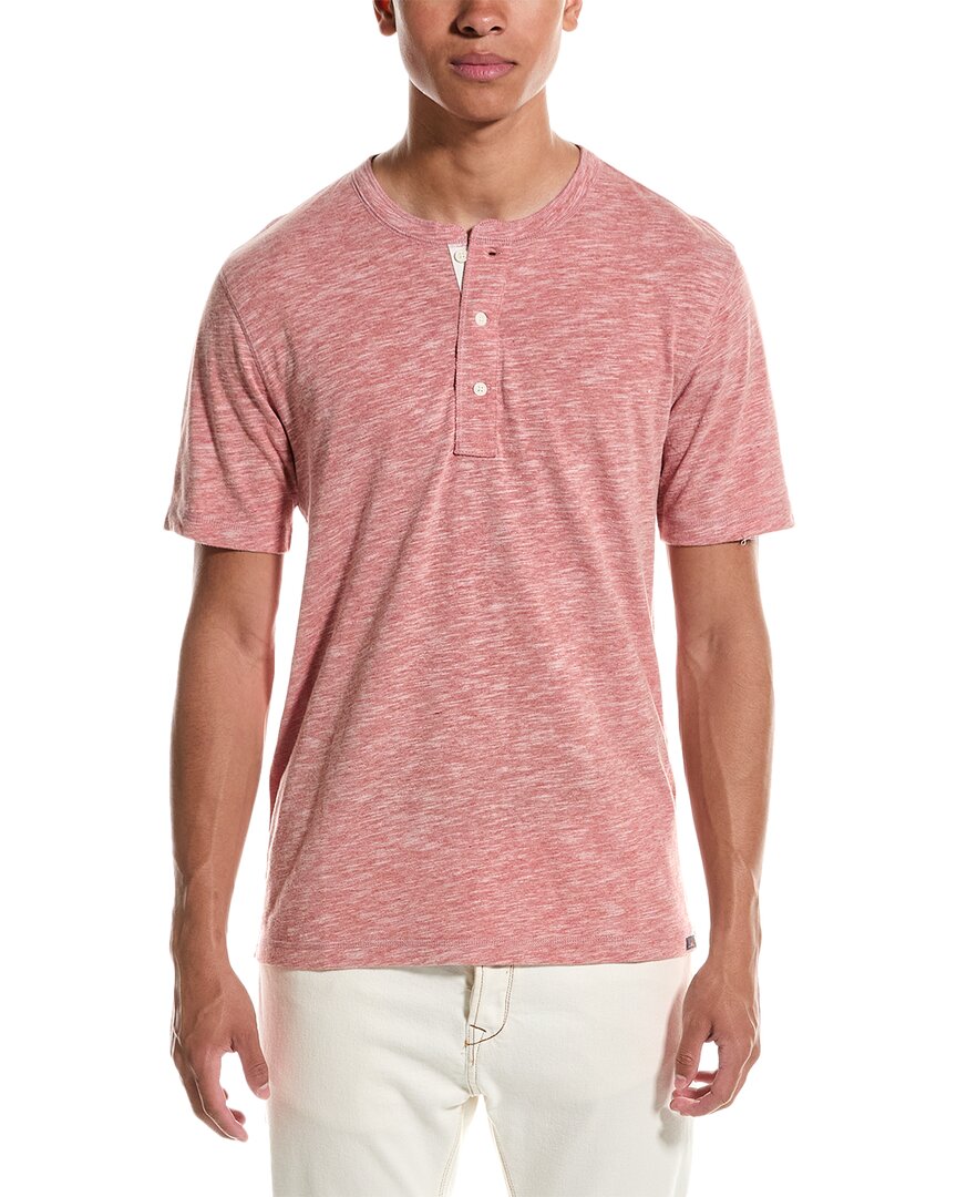 Faherty Heather Henley Shirt In Pink