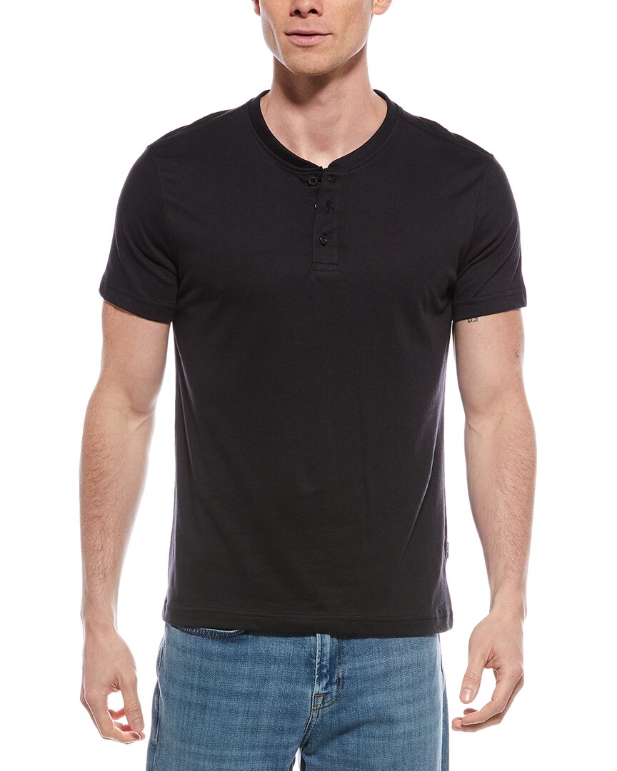 Eddie Bauer Jersey Lounge Henley Shirt In Black