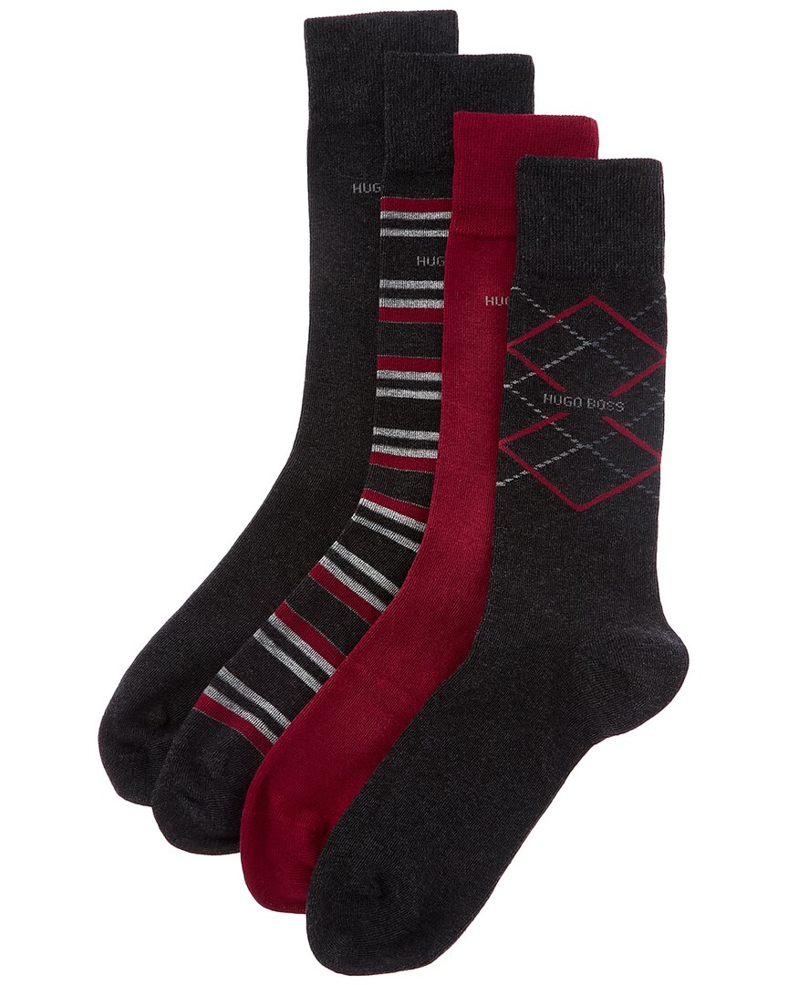 Hugo Boss 4pk Socks Gift Set In Black