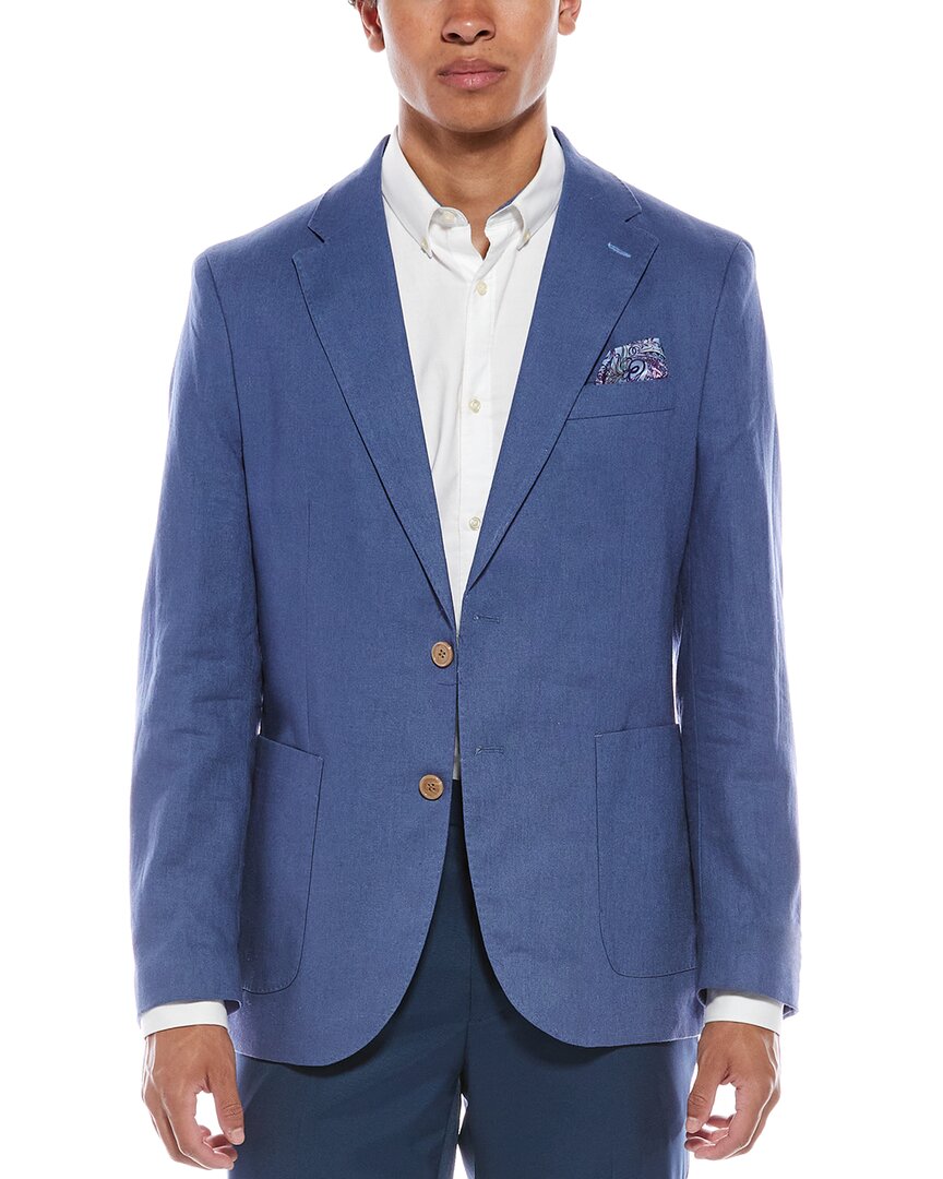 Tailorbyrd Linen-blend Sport Coat In Blue