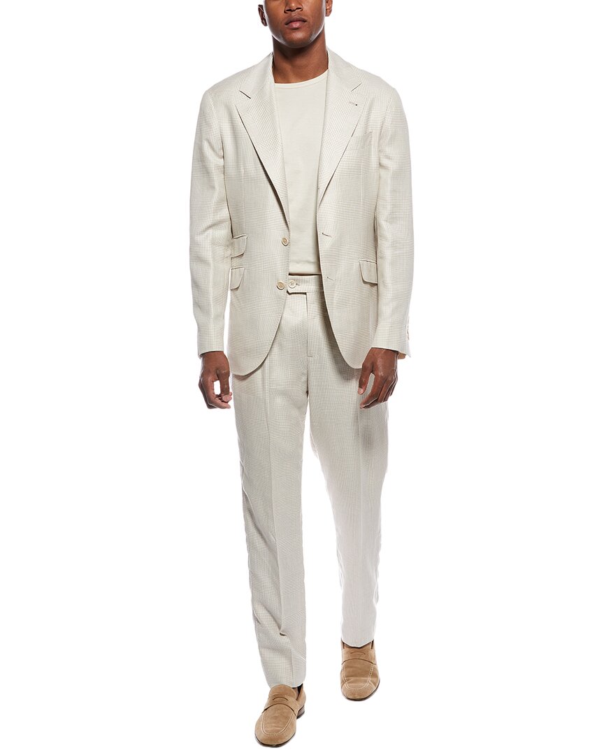 Brunello Cucinelli Single-breasted Suit In Neutral