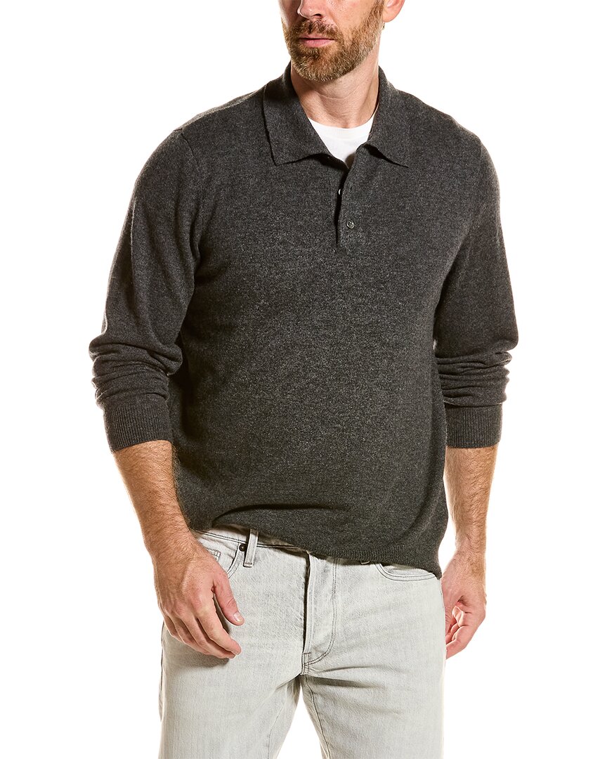 Shop J.mclaughlin Lewiston Cashmere Polo Shirt In Grey