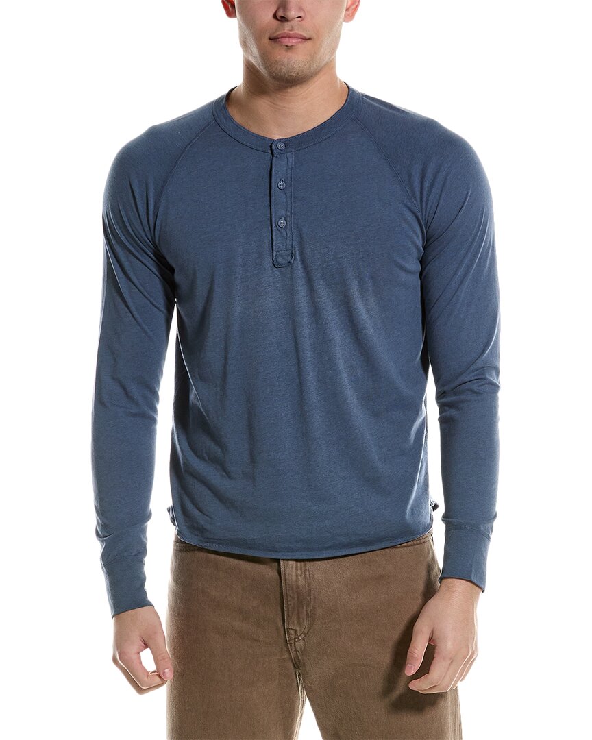 Shop Save Khaki United Henley Shirt In Blue