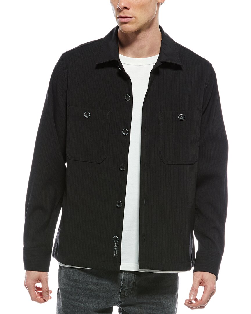 Rag & Bone Hyde Twill Wool-blend Shirt Jacket In Black