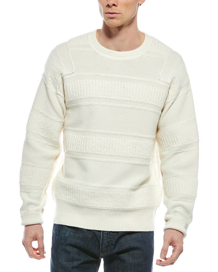 Rag & Bone Colton Wool-blend Crewneck Sweater In White
