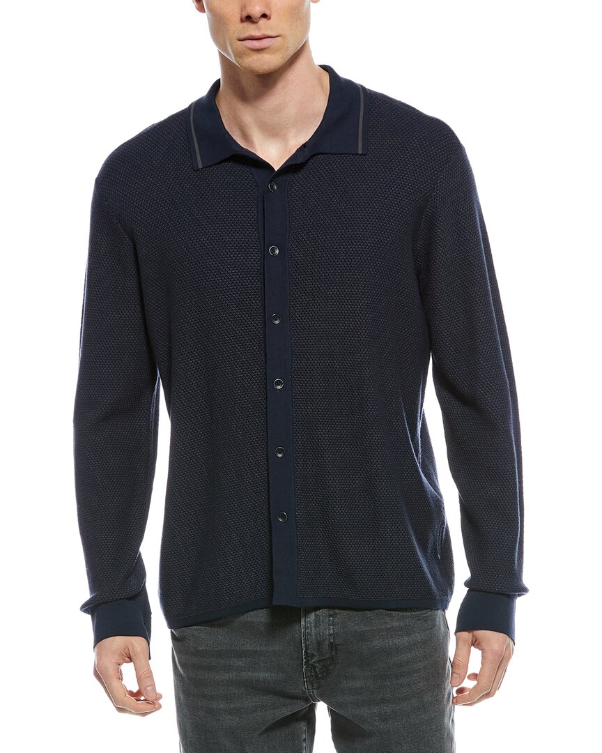 Rag & Bone Harvey Pique Button-up Shirt In Blue