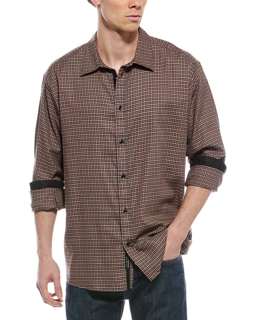 Rag & Bone Matthew Flannel Shirt In Brown