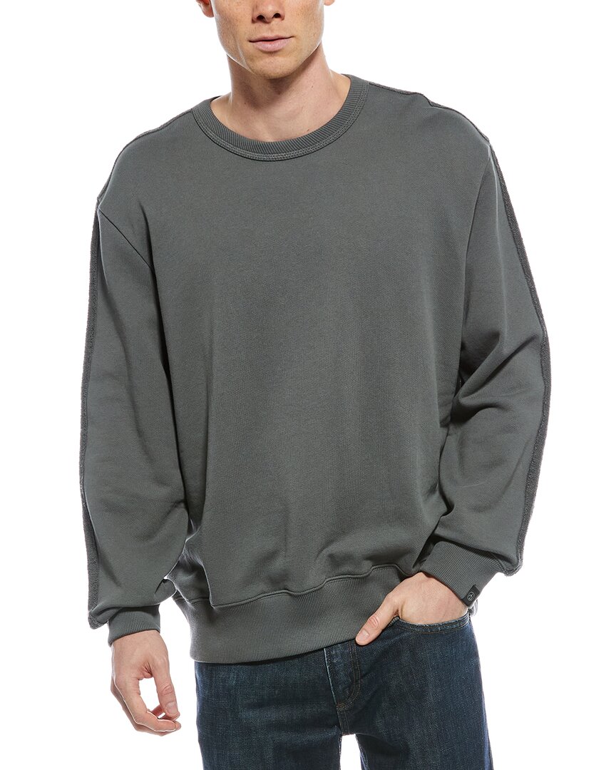 Rag & Bone Raw Edge Crewneck Sweater In Gray