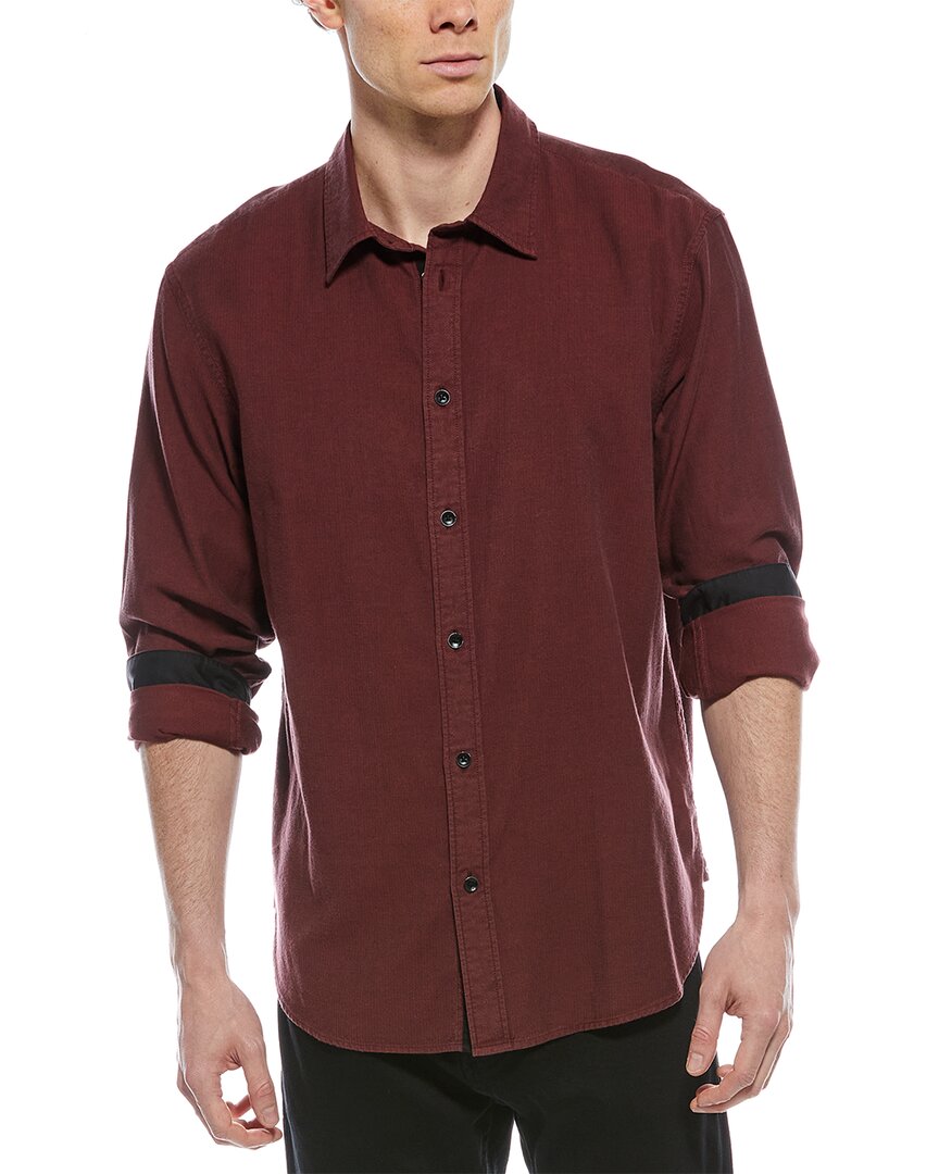 Rag & Bone Finch Zig Zag Dobby Shirt In Red