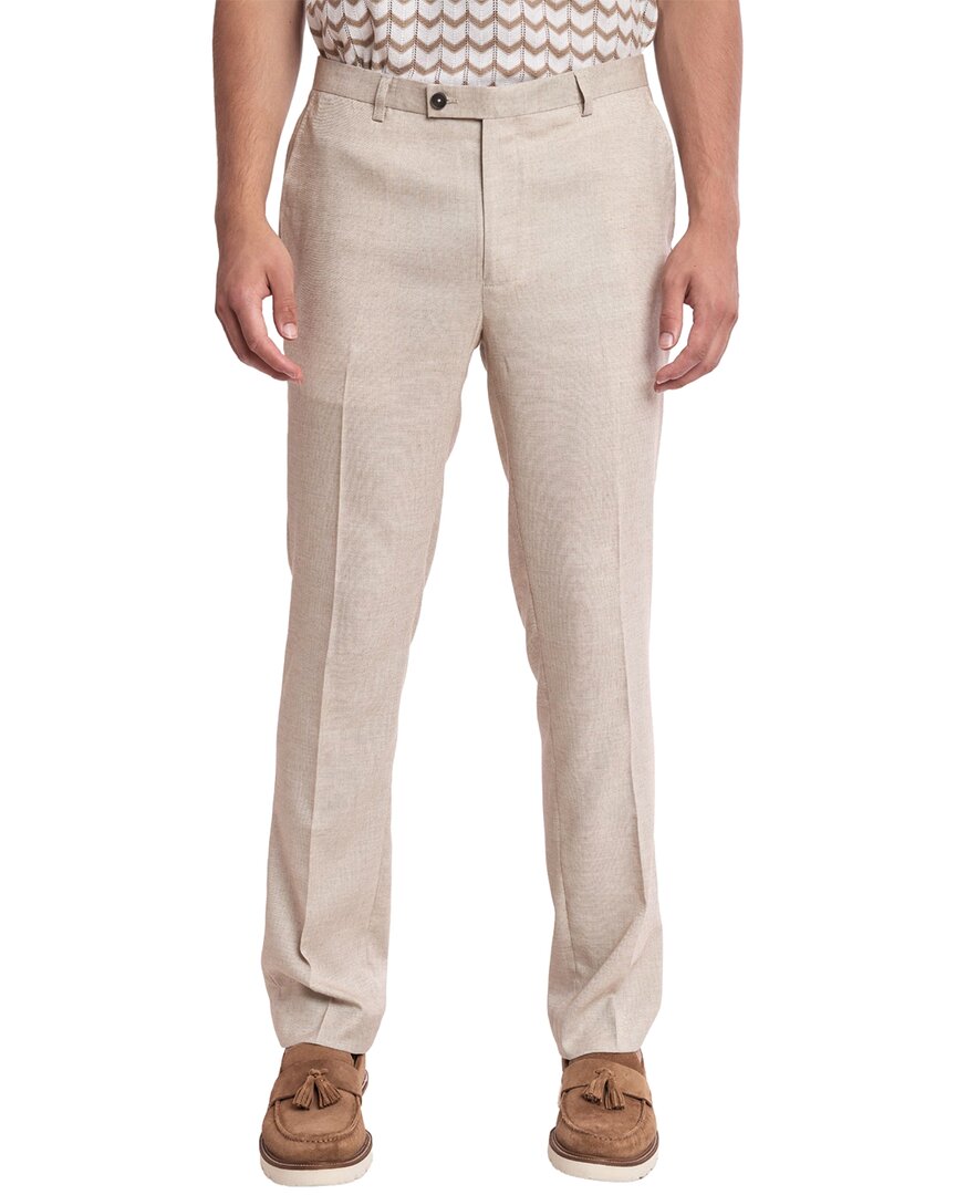 Paisley & Gray Downing Slim Flat Front Linen Blend Dress Pants