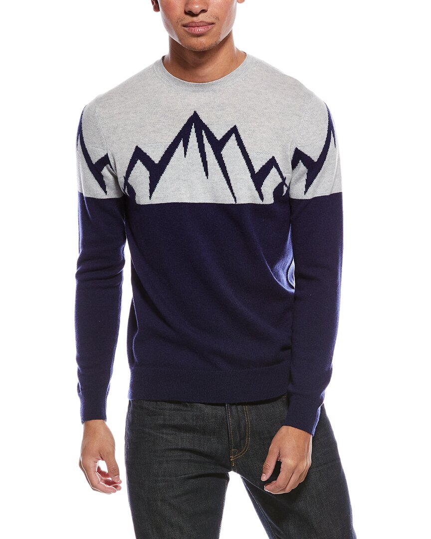 Scott & Scott London Brodie Cashmere Landscape Wool & Cashmere-blend Crewneck Sweater In Multi
