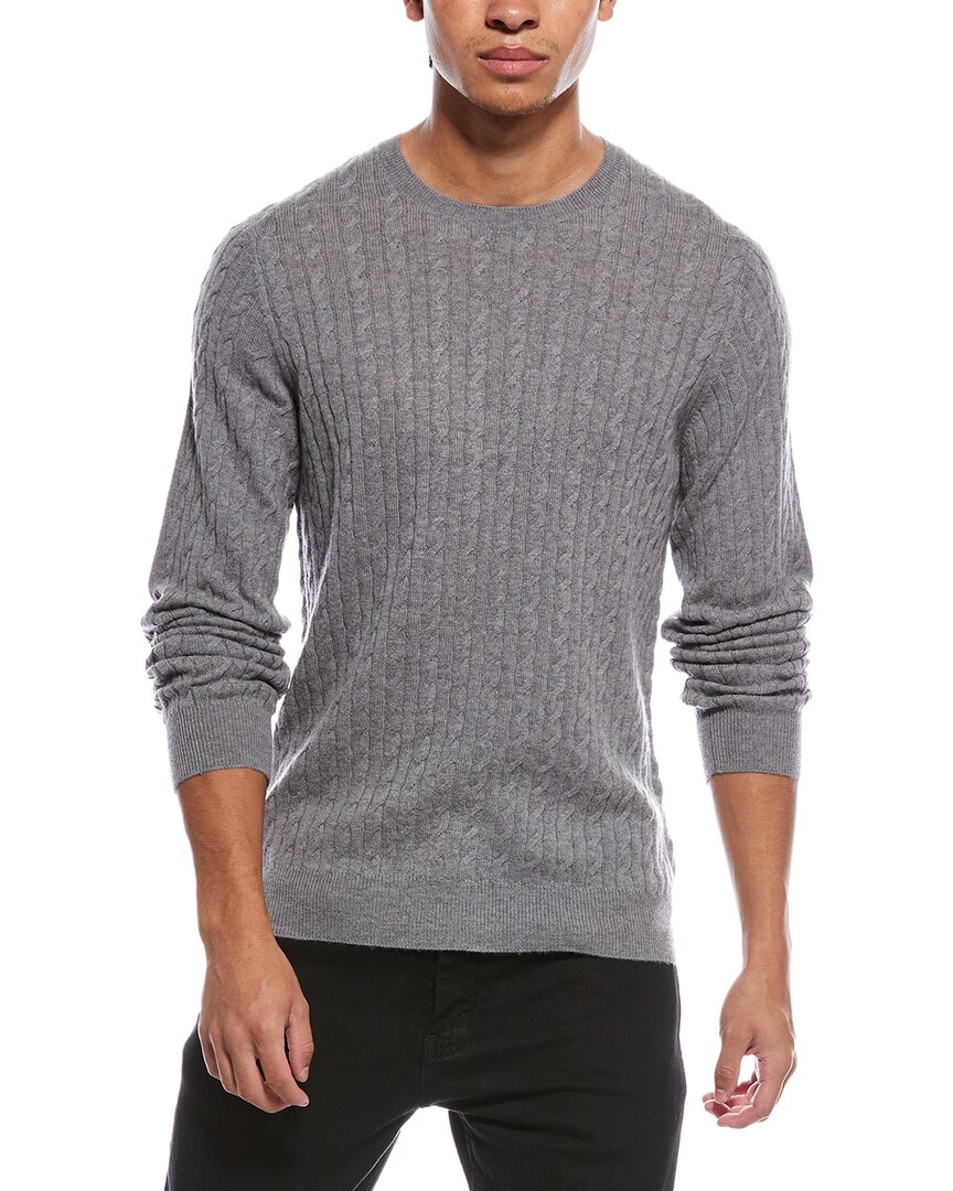 Scott & Scott London Brodie Cashmere Twist Cable Wool & Cashmere-blend Crewneck Sweater In Animal Print