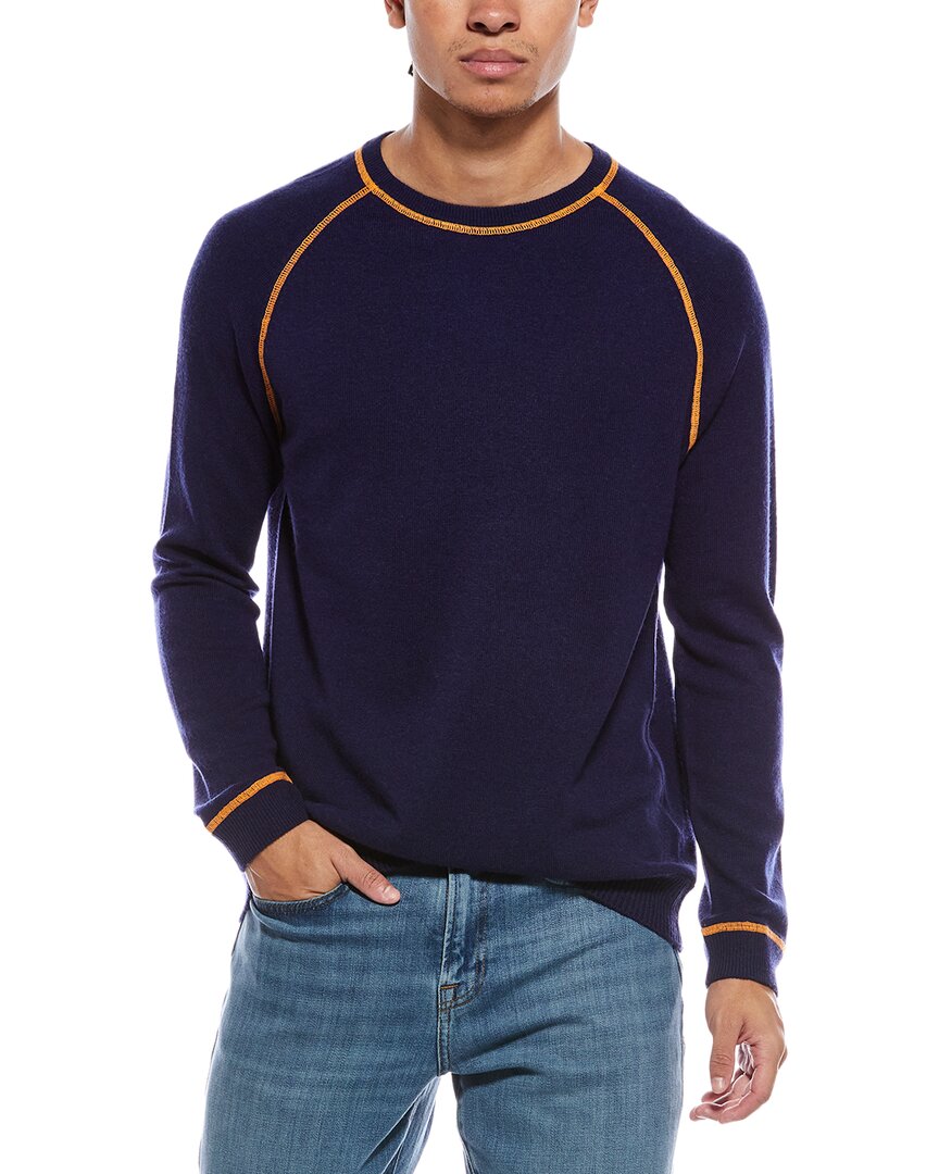 Scott & Scott London Brodie Cashmere Overlock Wool & Cashmere-blend Sweatshirt In Blue