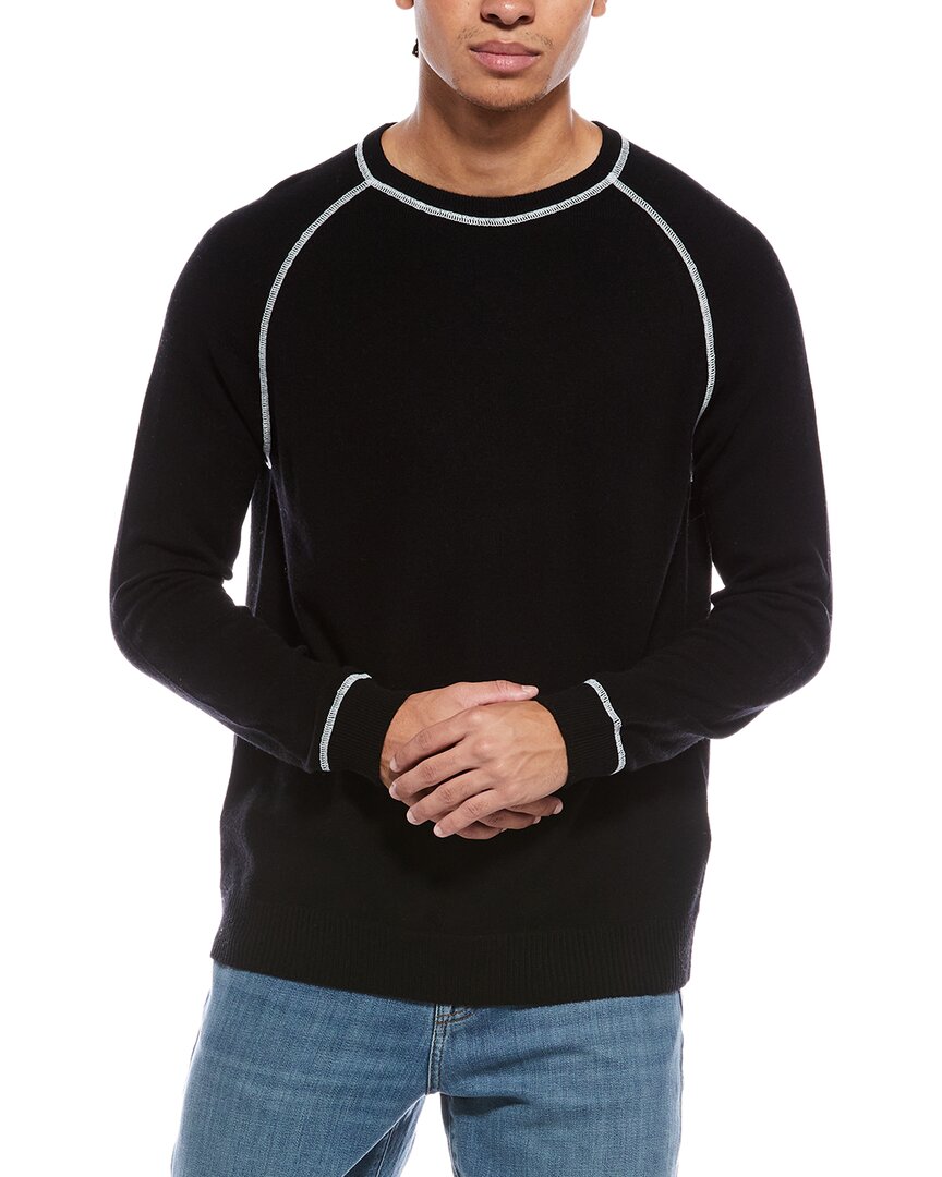 Scott & Scott London Brodie Cashmere Overlock Wool & Cashmere-blend Sweatshirt In Black