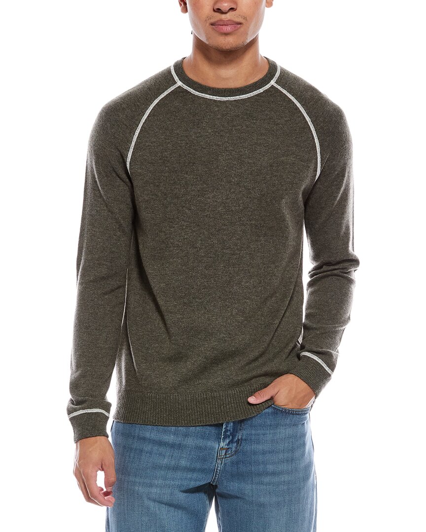 Scott & Scott London Brodie Cashmere Overlock Wool & Cashmere-blend Sweatshirt In Green