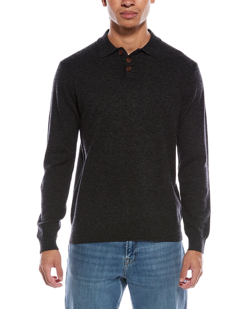 Scott & Scott London Brodie Cashmere Wool & Cashmere-blend Trophy Neck Sweater In Gray