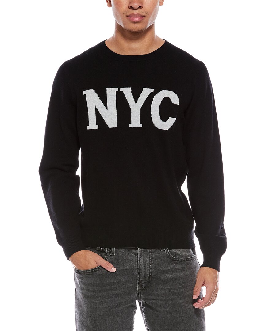 Scott & Scott London Brodie Cashmere Nyc Wool & Cashmere-blend Crewneck Sweater In Black