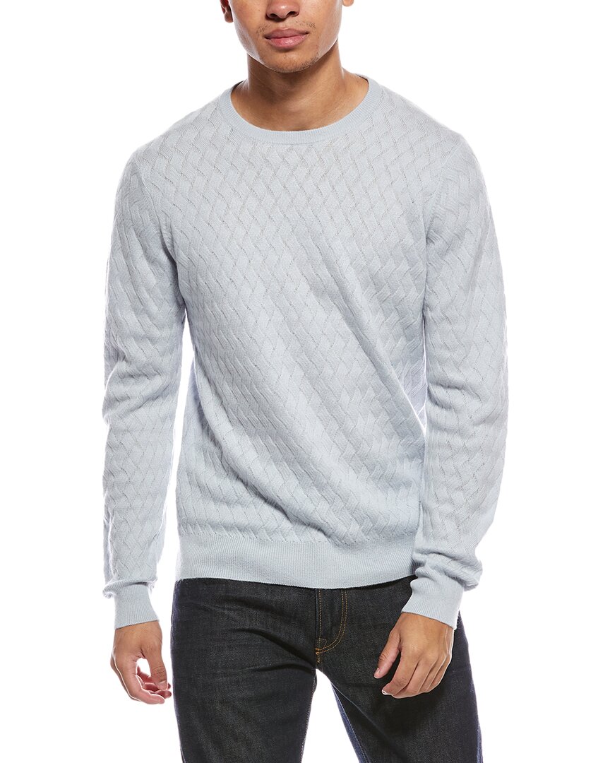 Scott & Scott London Brodie Cashmere Wavey Stitch Wool & Cashmere-blend Crewneck Sweater In Gray