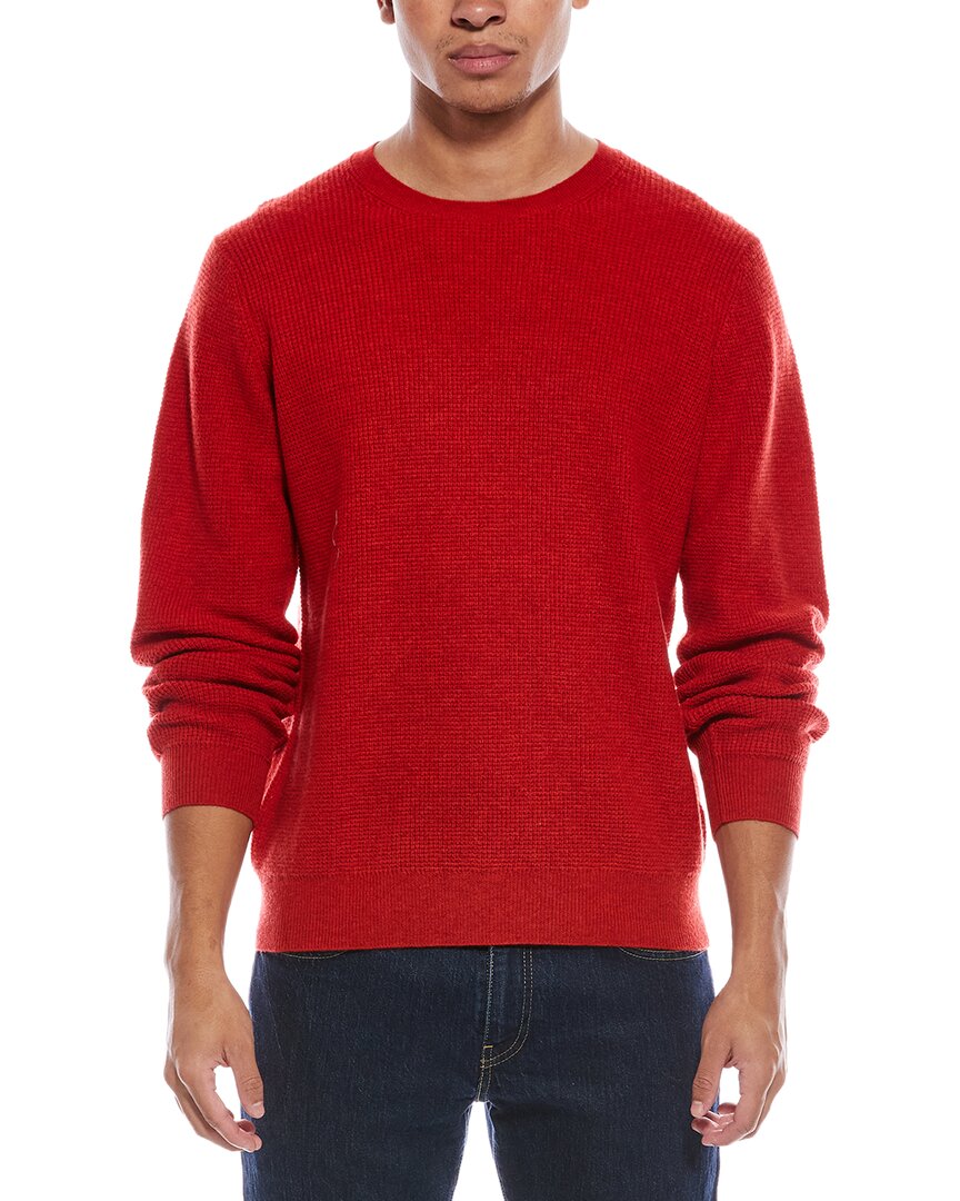 Scott & Scott London Brodie Cashmere Moss Stitch Wool & Cashmere-blend Crewneck Sweater In Red