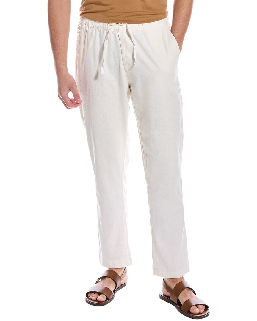 Onia Stretch Pull-on Linen-blend Pant In White