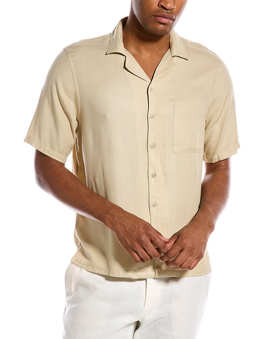 Onia Towel Terry Camp Shirt In Brown