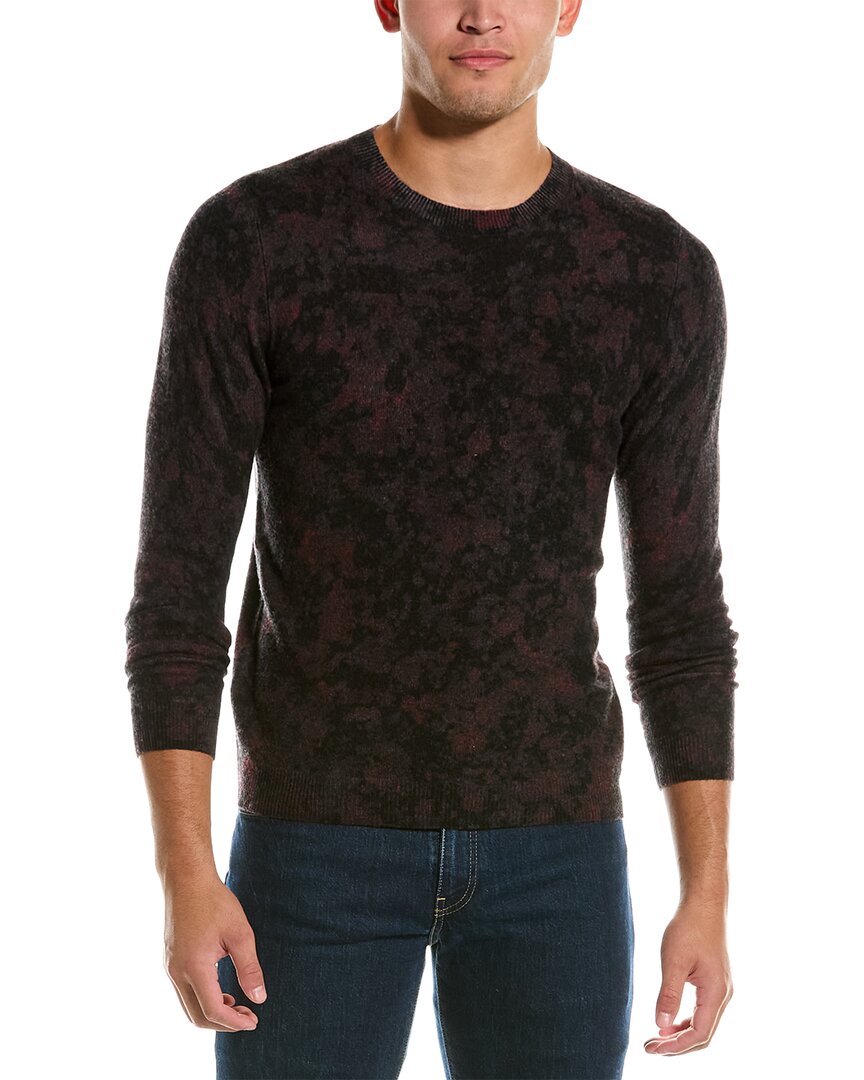 Shop Autumn Cashmere Splatter Paint Print Wool & Cashmere-blend Crewneck Sweater In Red