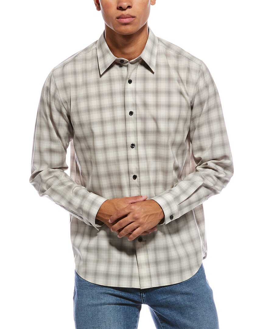 Theory Irving Wool Shirt In Brown