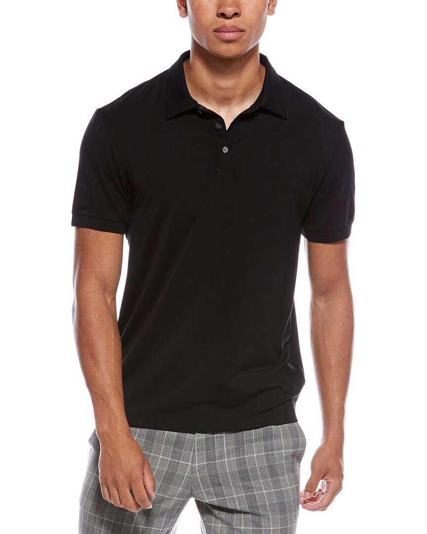 Theory Noran Jersey Polo Shirt In Black