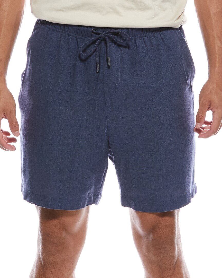 Onia Classic Pull On Linen Shorts 6 Vintage Indigo