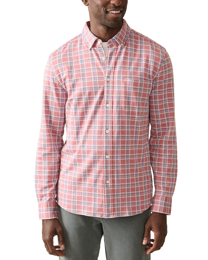 Faherty Coastline Knit Shirt In Pink
