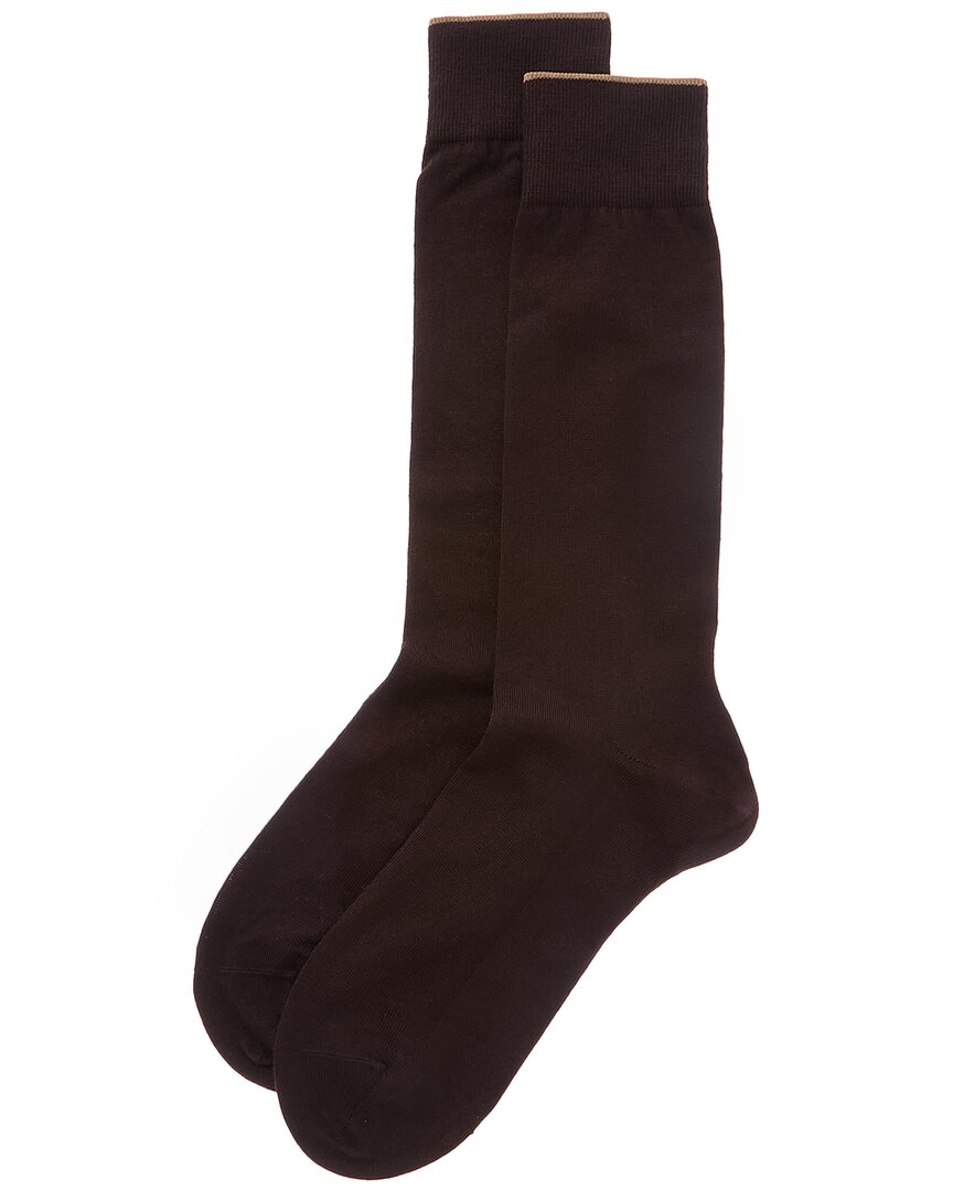 Hugo Boss Cashmere & Silk-blend Socks In Brown