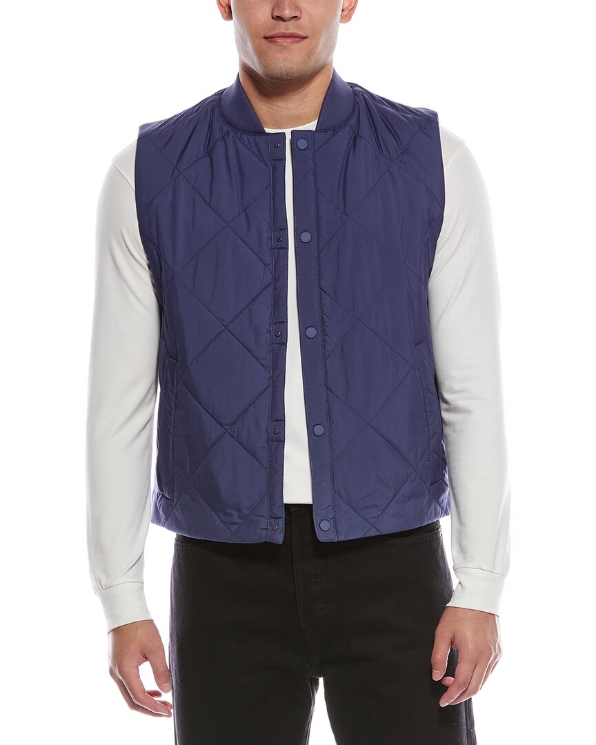 Hugo Boss Water-repellent Regular-fit Gilet With Diamond Quilting In Blue