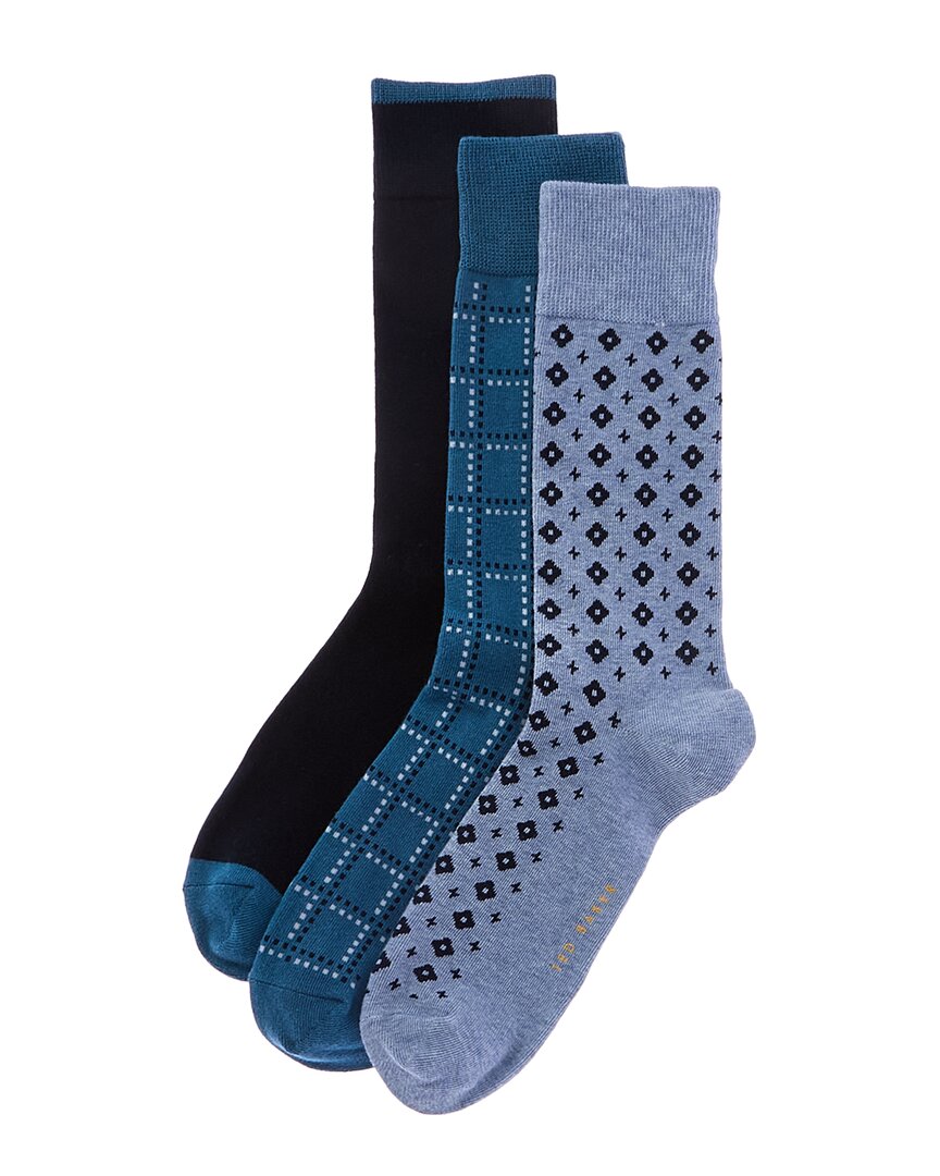 Ted Baker 3pk Crew Socks In Blue