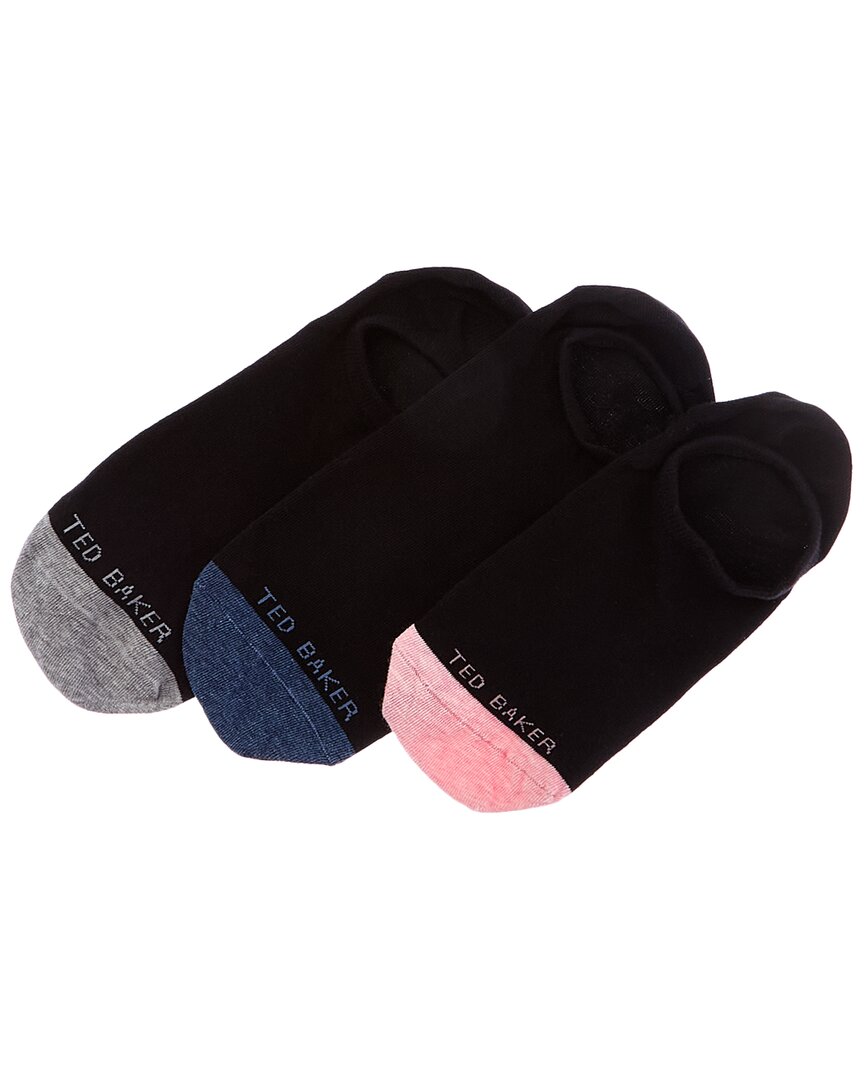Ted Baker 3pk Liner Socks In Black