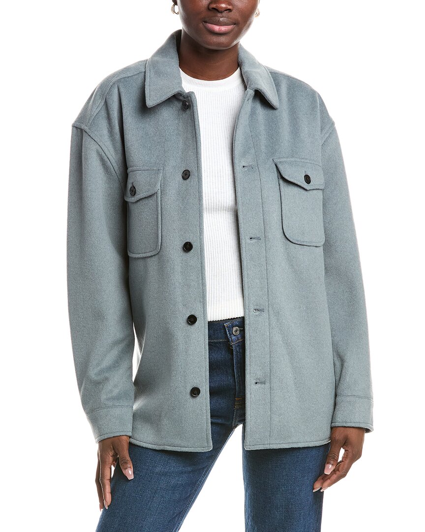 Reiss Oe Liam Plain Overshirt Top In Blue