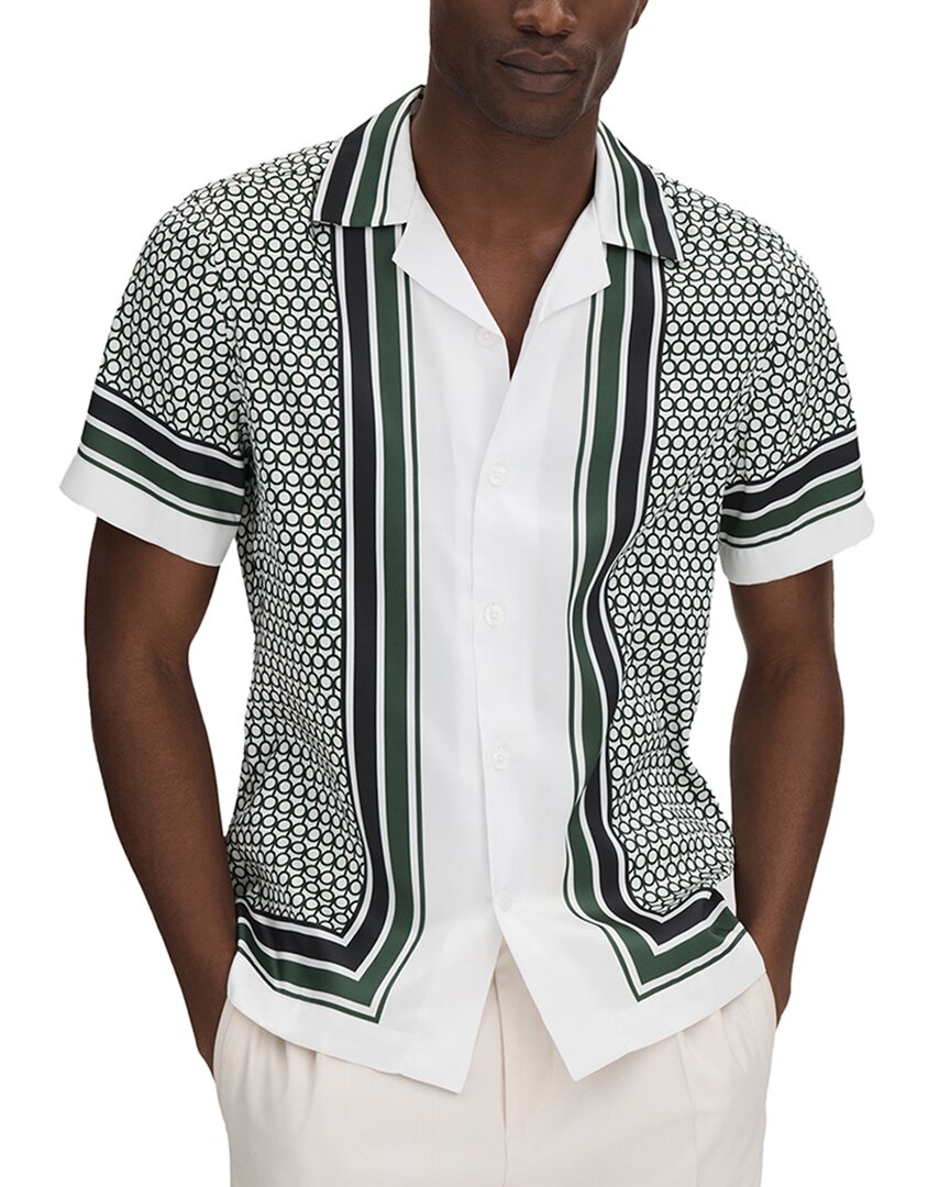 Reiss Blair Small Geo Printed Top In Green