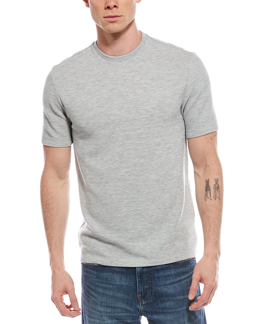 Reiss Oe Phil Textured Crew Neck Top In Burgundy