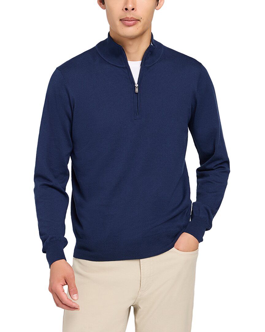 Faherty Movement Quarter Zip Sweater (tall) In Blue