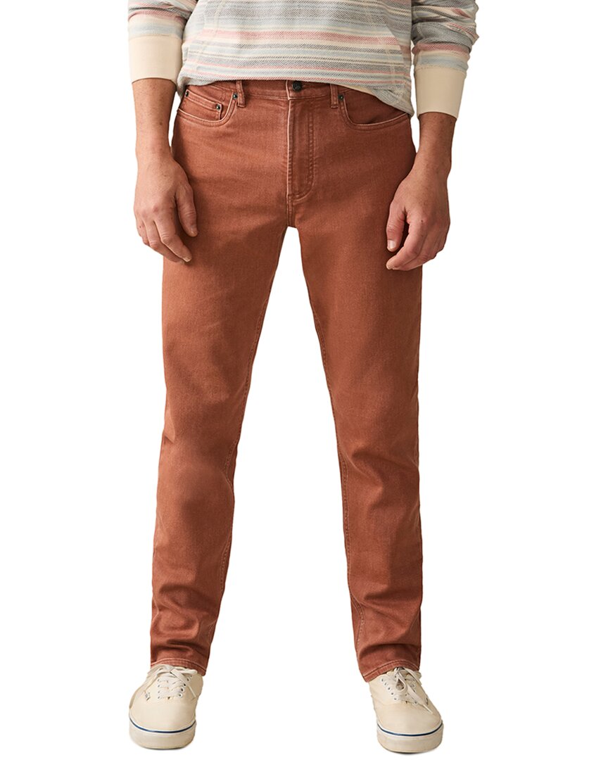 Faherty Stretch Terry 5-pocket Athletic Fit Pants In Red