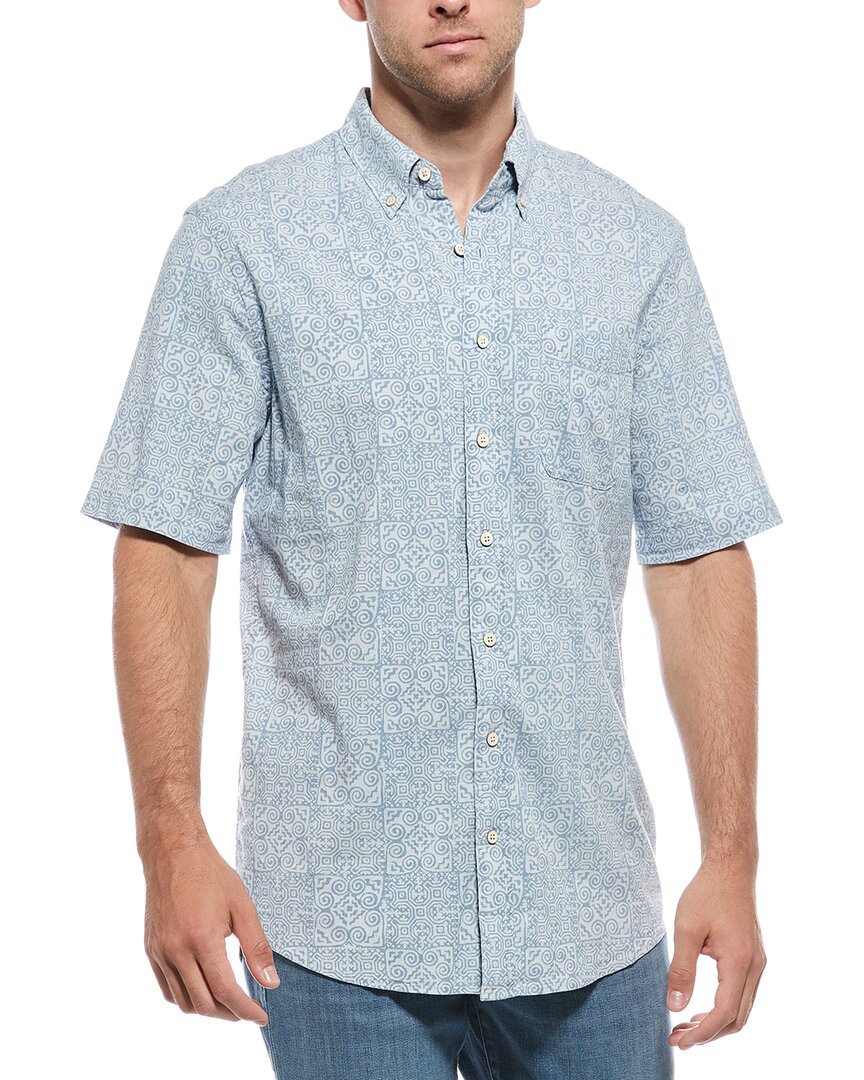 Faherty Movement Shirt In Blue