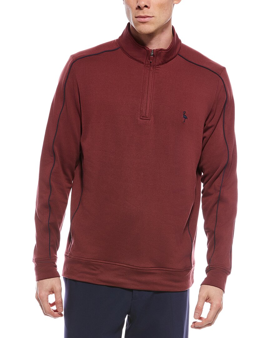 Tailorbyrd Textured Performance Quarter Zip Pullover In Red
