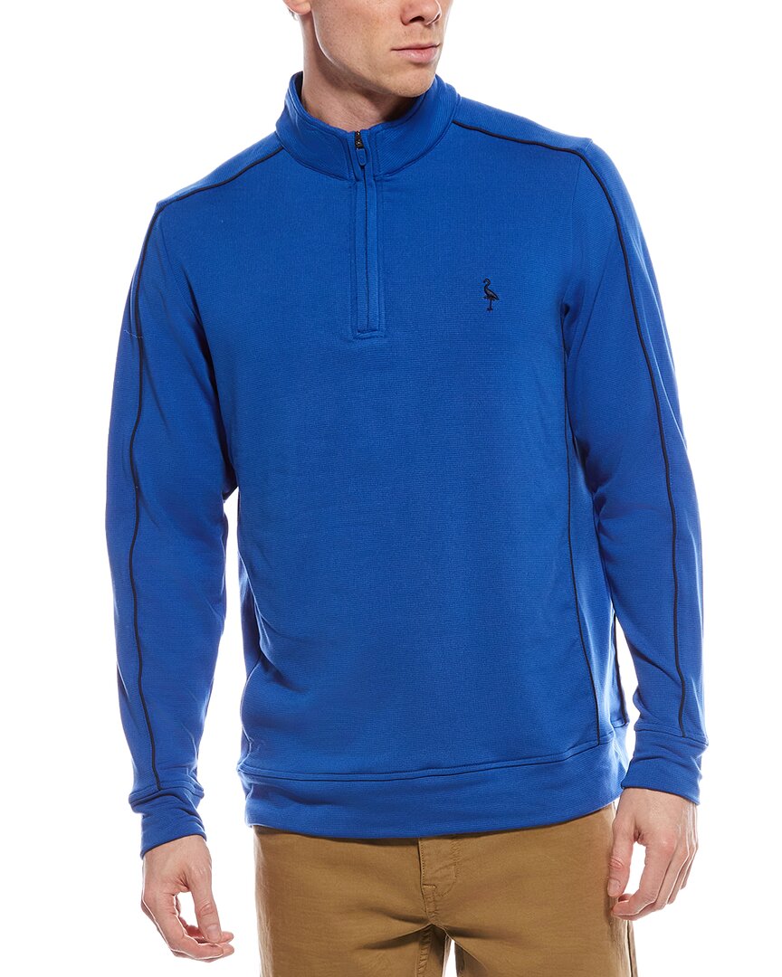 Tailorbyrd Tailorbryd Textured Knit Performance 1/4-zip Pullover In Gray