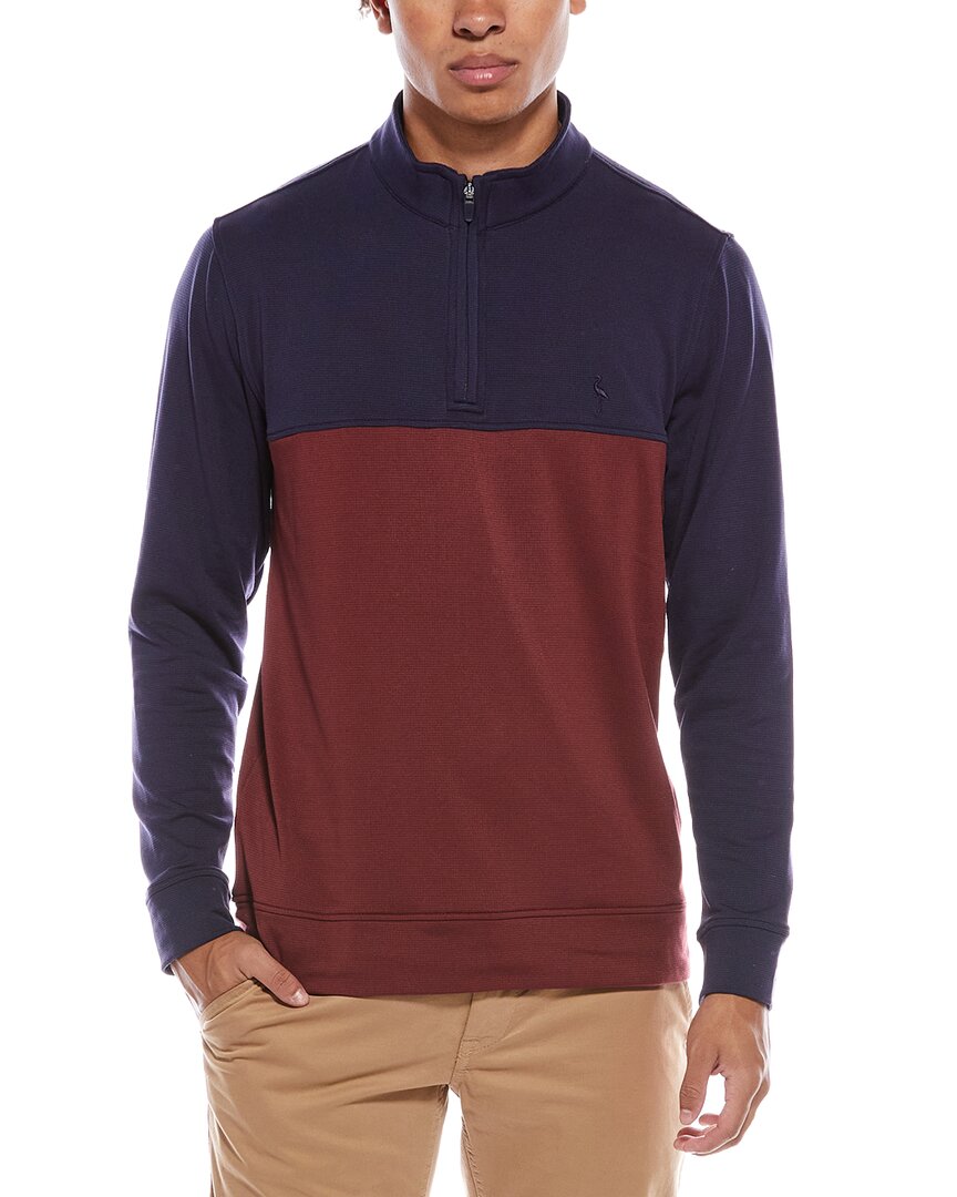Tailorbyrd Colorblock Textured Performance 1/4-zip Pullover In Multi