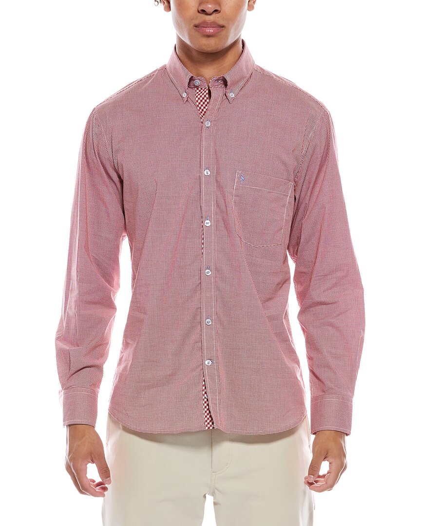 Tailorbyrd Signature Micro Gingham Shirt In Pink
