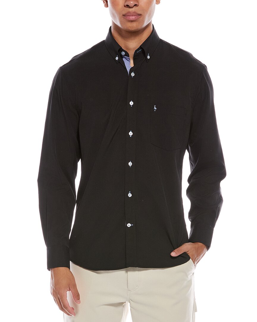 Tailorbyrd Solid Melange Performance Shirt In Black